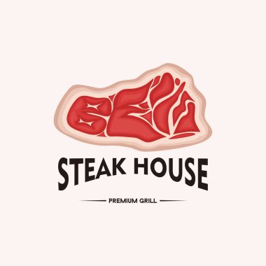 Meat steak house logo design vector illustration inspiration