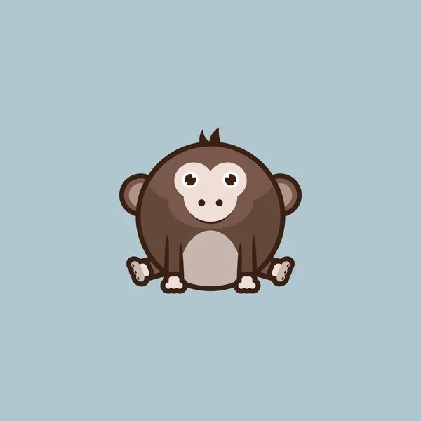 Little Monkey Logo Vector Illustration — Stock Vector