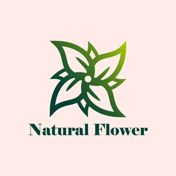 Natural Flower Logo Design Vector — Vetor de Stock