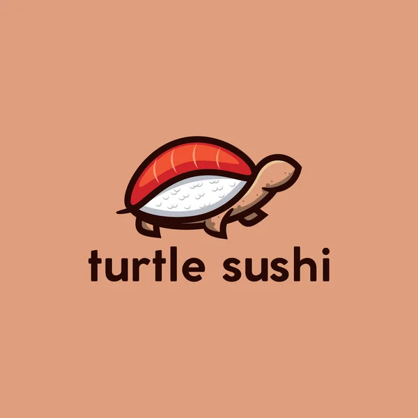 Sköldpadda Sushi Logotyp Design Vektor Illustration — Stock vektor