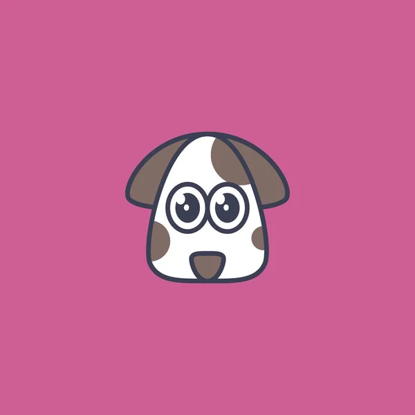 可爱的狗脸吉祥物标志设计 — 图库矢量图片