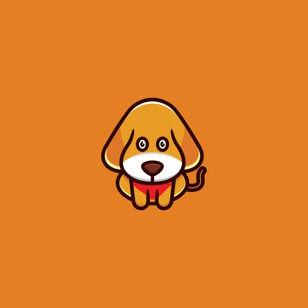 Mascotte Chien Chiot Mignon Design Logo — Image vectorielle