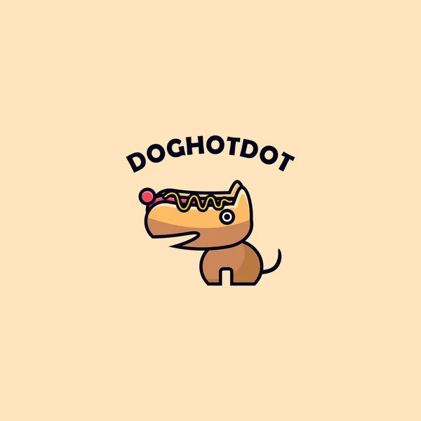 Гаряча Собака Талісман Логотип Дизайн — стоковий вектор