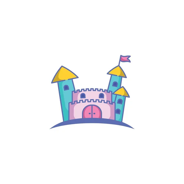 Maskottchen Schloss Logo Design Vektor — Stockvektor