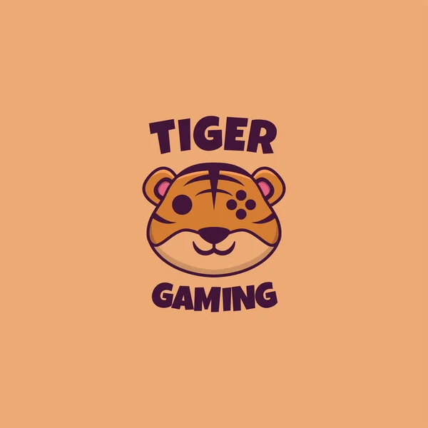 Tiger Gaming Maskot Design Loga — Stockový vektor