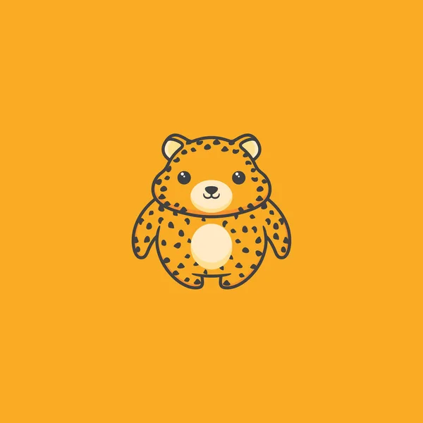 Diseño Del Logotipo Mascota Del Leopardo Del Bebé — Archivo Imágenes Vectoriales