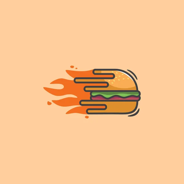 Burger Fast Food Σχεδιασμός Λογότυπο — Διανυσματικό Αρχείο