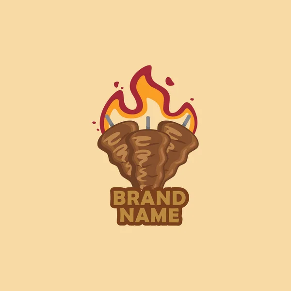 Kebab Mascote Logotipo Design Vector —  Vetores de Stock