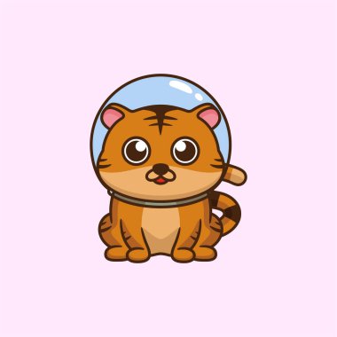 Şirin Kedi Astronot Maskot Logosu Tasarımı