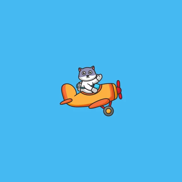 猫咪宇宙航行员标志设计矢量 — 图库矢量图片