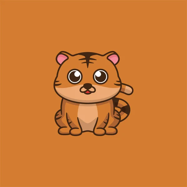 Niedliches Baby Tiger Maskottchen Logo Desig — Stockvektor