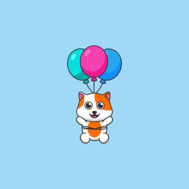 Uçan Kedi Ballon Maskot Logosu Tasarımı