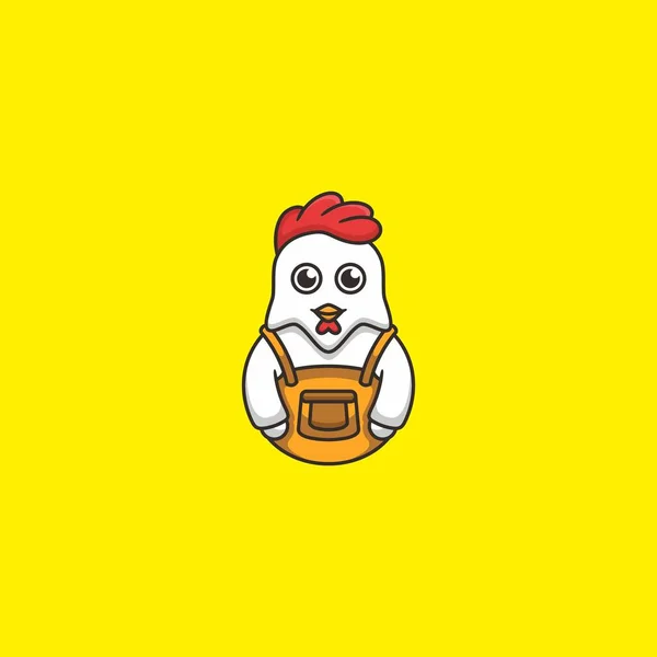 Diseño Del Logotipo Mascota Del Chef Pollo — Vector de stock