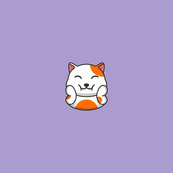 可爱猫吉祥物标志设计溢价向量 — 图库矢量图片