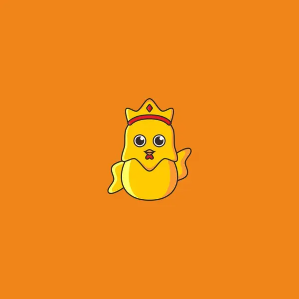 Chicken King Mascot Logo Design Vector — Stock vektor