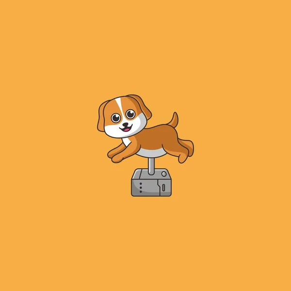 狗只游戏吉祥物标志设计矢量 — 图库矢量图片