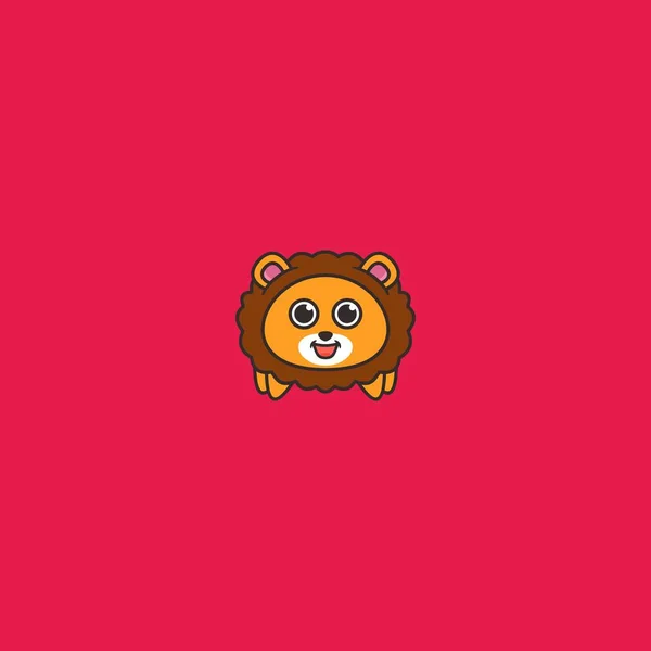 Leuke Lion Kids Logo Ontwerp Mascotte — Stockvector