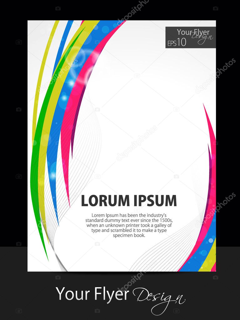 Abstract colorful flyer design with shiny waves, EPS 10