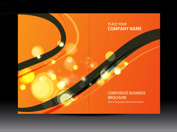 Abstract Double fold brochure with waves for you business uses, vector illustration, EPS 10