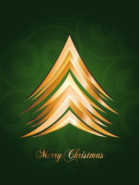 güzel Noel kartı x mas ağaç, kırmızı arka plan vektör çizim ile parlayan el ilanı. EPS 10