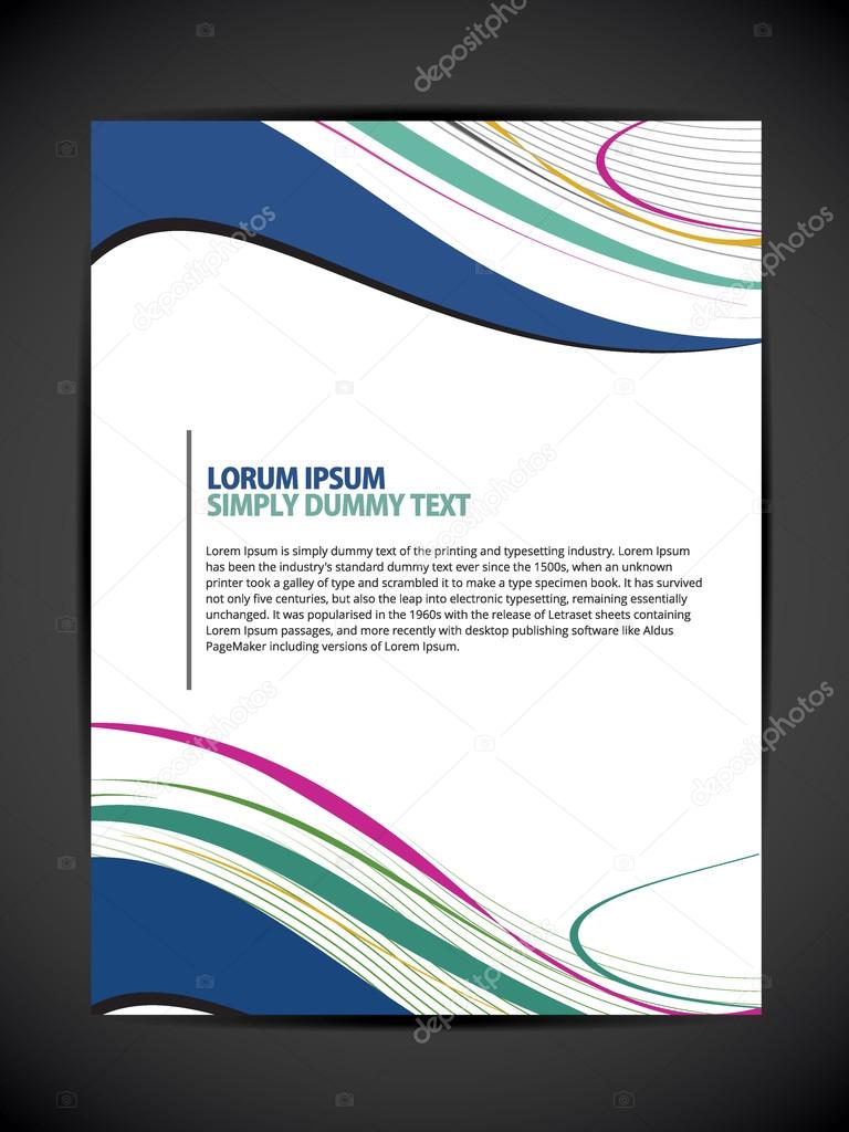 Beautiful Abstract Flyer Design, Cover page design, Colorful waves.