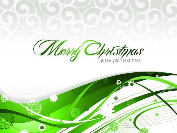 Hermosa tarjeta de Navidad, volante brillante con fondo colorido ilustración vectorial. campanas, copos de nieve, estrellas, Eps 10 — Vector de stock