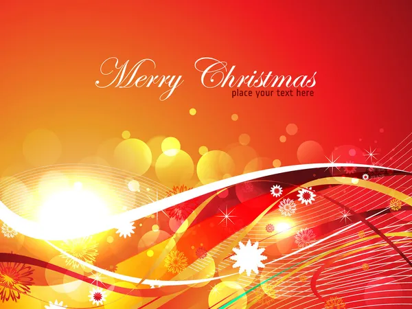 Belle carte de Noël, flyer mousseux avec fond coloré illustration vectorielle. cloches, flocons de neige, étoiles, Eps 10 — Image vectorielle