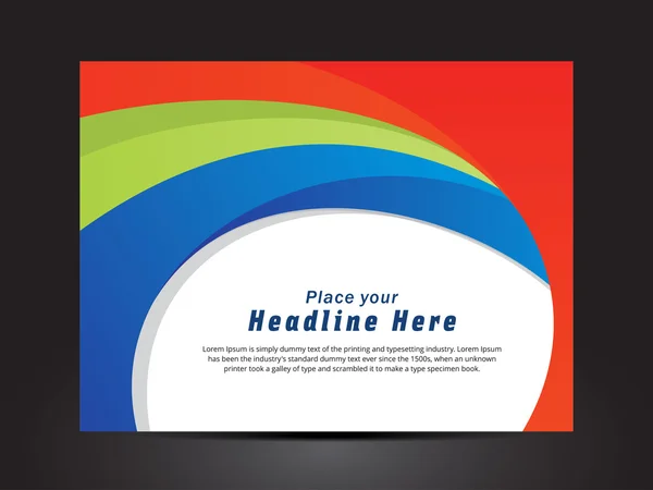 Hermoso diseño de folleto abstracto, diseño de portada, ondas coloridas . — Vector de stock