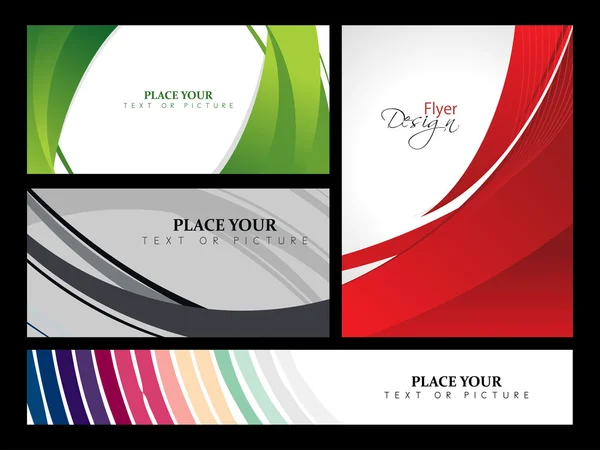Design moderno Business Flyer, design minimale Onde colorate Eps10 & griglia . — Vettoriale Stock