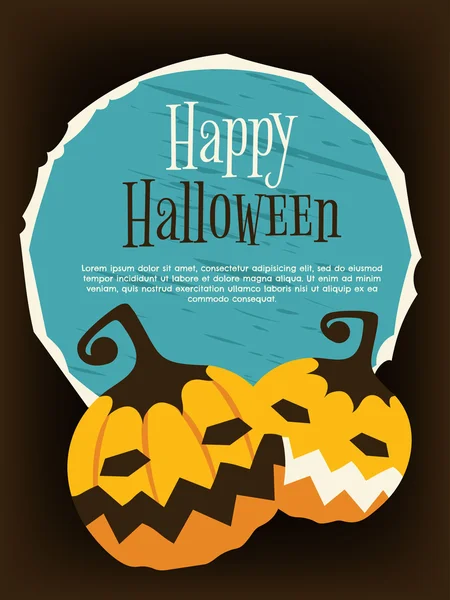 Halloween pozadí s trávou netopýrů a nebezpečné měsíc — Stockový vektor