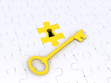 puzzle parçaları ve anahtar çözüm kavramı