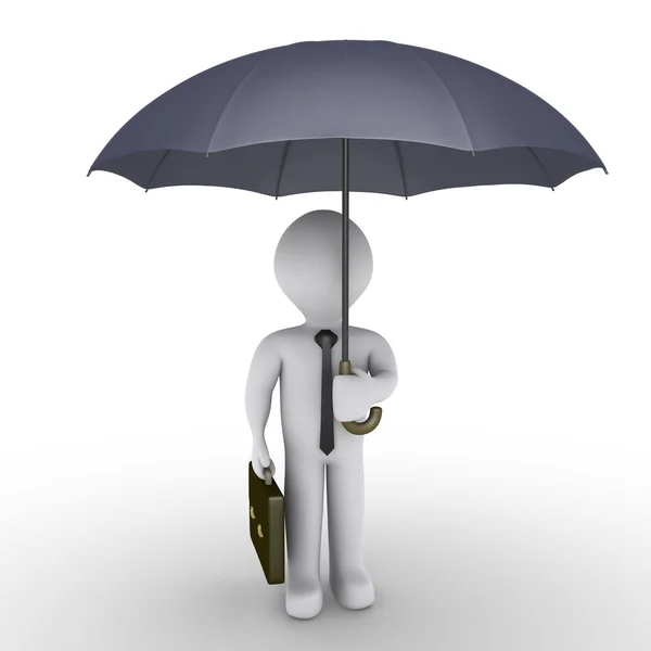 Businessman holding umbrella — Stock Photo, Image