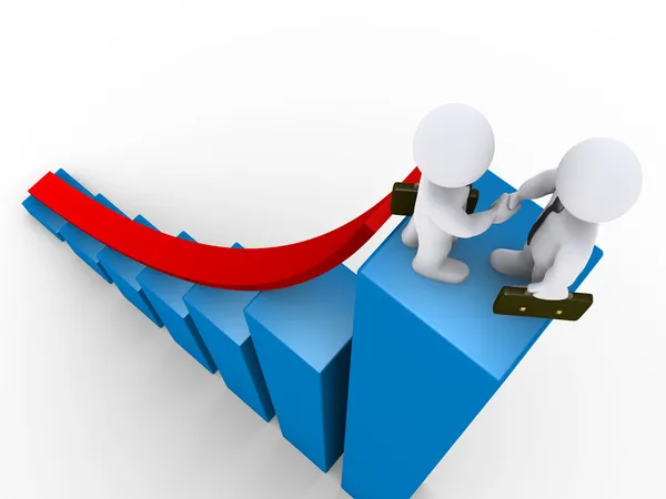 grafik üzerine işadamları el sıkışma
