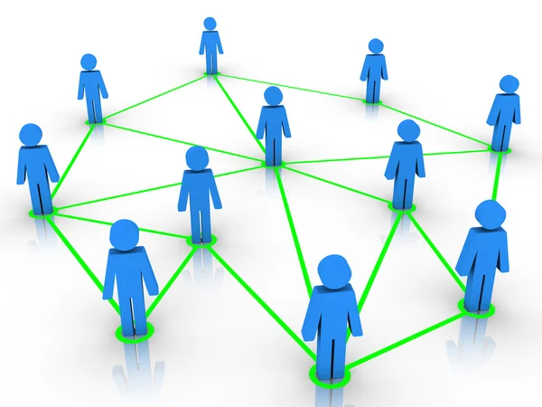 Menselijke figuren als een netwerk verbonden — Stockfoto