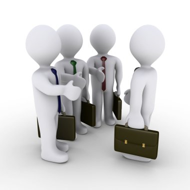 Üç işadamlarının karşılıklı sunuyoruz