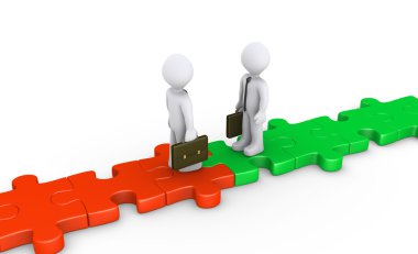 iki işadamı bulmaca yolda karşılamak