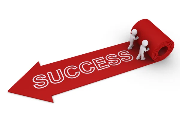 Two unroll carpet of success — Stock Photo, Image