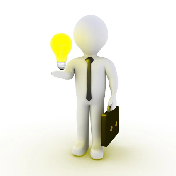 Businessman with light bulb — Stock Photo, Image