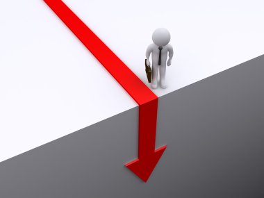 işadamı oku aşağı bakıyor