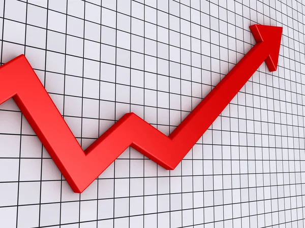 Arrow graph going upwards — Stock Photo, Image