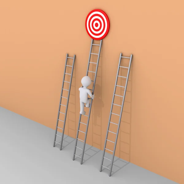 Person is choosing to climb the right ladder — Stock Photo, Image
