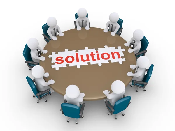 Affärsmän i ett möte hitta lösningen — Stockfoto
