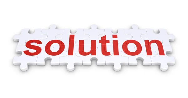 Solution word made of puzzle pieces — Stock Photo, Image