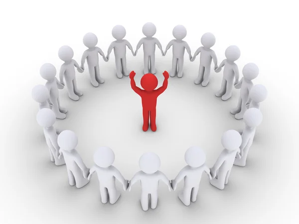 People form a circle and listen to the leader Royalty Free Stock Images