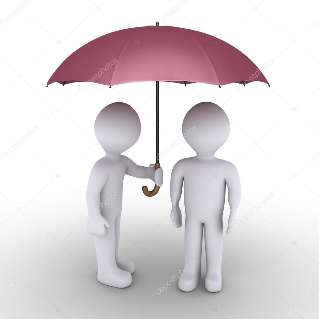 Person protecting with umbrella another one ⬇ Stock Photo, Image by