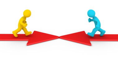 Oklar üzerinde çalışan iki farklı kişi