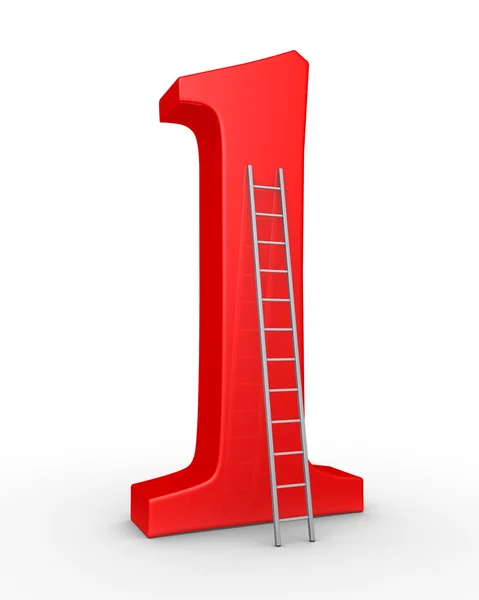Number one symbol and a ladder — Stock Photo, Image