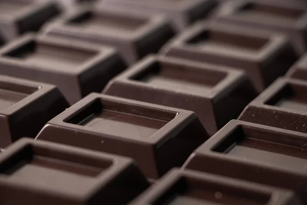 Fermer Fond Barre Chocolat Cubes Barre Chocolat Macro — Photo
