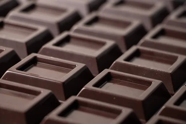 Fermer Fond Barre Chocolat Cubes Barre Chocolat Macro — Photo