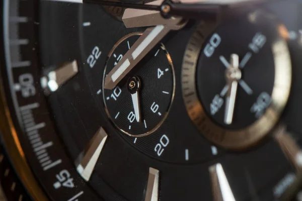 Rosto Relógio Moderno Com Foco Centro Conceito Tempo — Fotografia de Stock